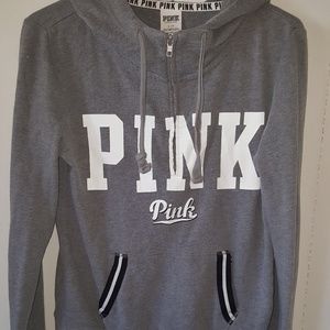 Pink Victoria Secret Grey Hoodie Womens Size Small